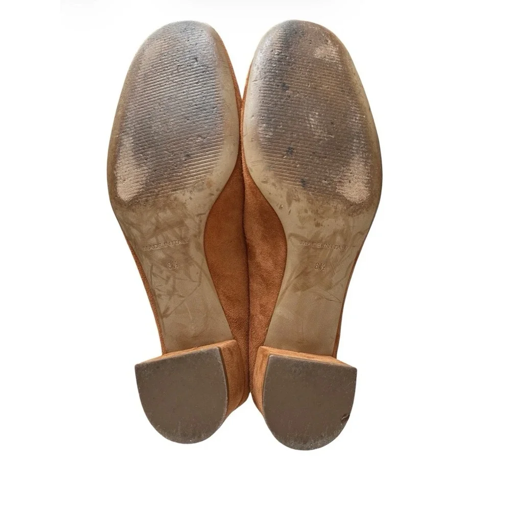 Everlane Italian Suede Leather Pumps‎ Day Heels Womens 8.5 Cognac Brown Shoes
